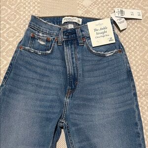 Abercrombie & Fitch Blue Ankle Straight Jeans